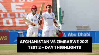 Afghanistan vs Zimbabwe 2021- 2nd Test - Day 1 Full Highlights