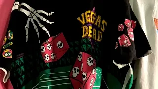 Shakedown Vegas 2024, week 3: Historical Grateful Dead tour shirt display from past Las Vegas shows