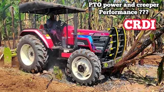 Mahindra Novo 605Di CRDI 60 HP 4wd | Creeper and PTO performance | Banana mulching | Mileage