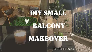 DIY BALCONY MAKEOVER | Turning my balcony into a cozy paradise + renter friendly