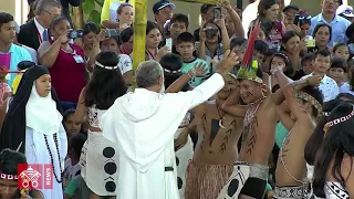 Papa Francesco Peru Puerto Maldonato Hogar Principito visita 2018-01-19