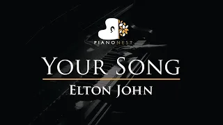 Elton John - Your Song - Piano Karaoke Instrumental Cover with Lyrics