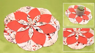 DIY Folded flower table topper, centerpiece or placemat