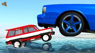 Beamng drive - Real Cars vs Toy Сars crashes #5