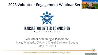 Volunteer Engagement Webinar - May 2023 - "Volunteer Screening and Placement"