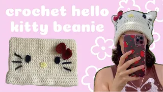 viral hello kitty cat ear beanie! (PERFECT FOR BEGINNERS)