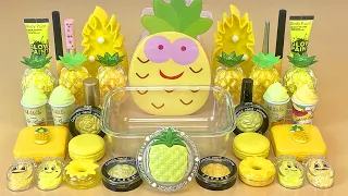 Pineapple Slime. 🍍 Fruit season. Series # 2. Mix cosmetics with slime. Satisfying slime.