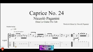 Caprice No. 24 by Niccolò Paganini with Guitar Tutorial FREE TABs