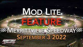 🏁 Merrittville Speedway 9/3/22 MOD LITE FEATURE RACE - DIRT TRACK RACING - Drone Aerial View