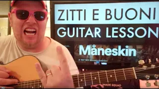 How To Play ZITTI E BUONI Guitar Måneskin // easy guitar tutorial beginner lesson (in English!)