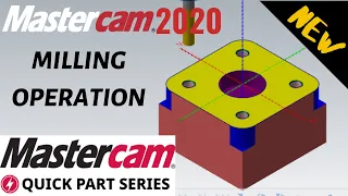 Milling Operations  Mastercam 2019 Tutorial Free Learning Full Video Latest version