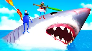 We Tried to Defeat the Megalodon with Explosives and Flamethrowers in Amazing Frog Multiplayer!
