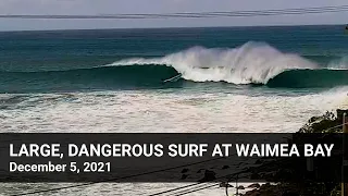 XL surf at WAIMEA BAY!! on December 5, 2021