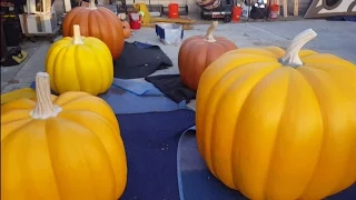 Extra Large Foam Pumpkin - Painting The Giant DIY Halloween Props