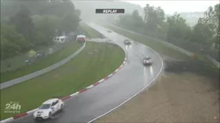 ADAC Zurich 24h Nurburgring 2016 Heavy Rain Chaos Big Crashes