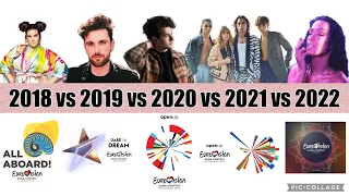 Eurovision Battle: 2018 vs 2019 vs 2020 vs 2021 vs 2022