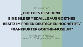 EINE SILBERMEDAILLE AUS GOETHES BESITZ IM FREIEN DEUTSCHEN HOCHSTIFT /FRANKFURTER GOETHE-MUSEUM