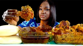 PALMNUT SOUP MUKBANG | FUFU & EGUSI SOUP MUKBANG | Soft Eating Sounds | Nigerian food