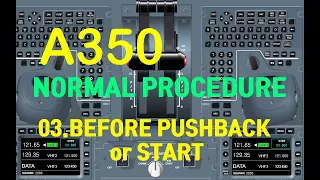 (03) A350, NORMAL PROCEDURE, BEFORE PUSHBACK OR START