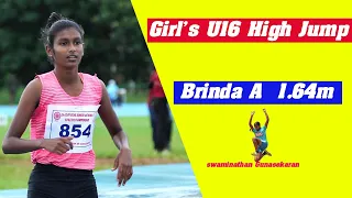 High jump Girls U16 || Brida of Tamil Nadu wins the Gold with a Jump of 1.64m