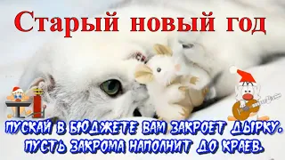 Старый Новый год веселое поздравление со старым новым годом 2022 видео открытка