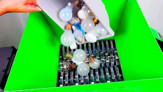 LIGHT BULBS VS SHREDDER MACHINE !  Satisfying ASMR Shredding Compilation