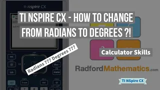 TI NSpire CX - How to Change from Radians to Degrees