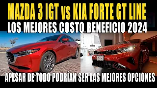 MAZDA 3 SEDAN 2024 VS KIA FORTE 2024 🔴 LOS MEJORES COSTO BENEFICIO 💲