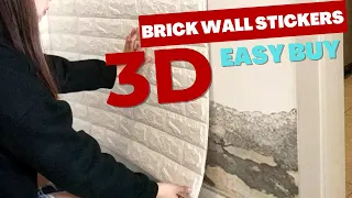 3d brick wallpaper stickers  Easy installation And Buy @hamadsaleemi #3dwallpaper#3dwallpaperdesign