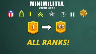 MINI MILITIA ALL RANKS WITH LEVELS AND CASH REWARDS | HIGHEST RANKS IN MINI MILITIA 2022