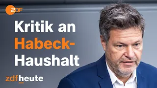 Hitzige Debatte: Bundestag berät über Habeck-Haushalt | ZDFheute live