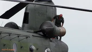 Netherlands AF CH-47D engine startup and takeoff