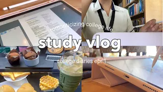 Study Vlog 📚: productive back to school, romanticizing college life, studying at cafés | uni vlog