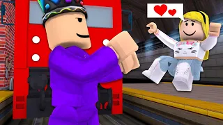 I SAVED GIRLS LIFE From A Speeding TRAIN in a Roblox Train Station