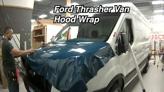 Vinyl Wrapping A Ford Transit Van Hood #Shorts