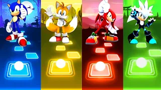 Sonic vs Tails vs Knuckles vs Silver Sonic - Tiles Hop Edm Rush