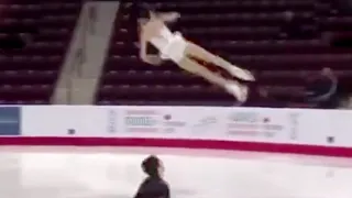 Figure Skating (Scary Fall...Beware) Jr Canadian Pairs Practice.