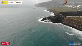 21/12/21 Vuelo de dron sobre el litoral de los deltas de lava Erupción La Palma IGME