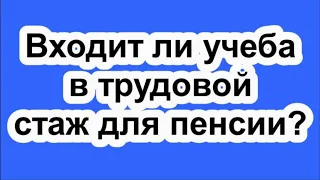 Входит ли учеба в трудовой стаж для пенсии?