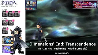 DFFOO [GL] Dimensions End Transcendence Tier 13 | Zack Solo