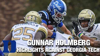 Duke QB Gunnar Holmberg Highlights Against Georgia Tech