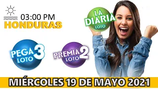 Sorteo 03 PM Loto Honduras, La Diaria, Pega 3, Premia 2, miércoles 19 de mayo 2021 | ✅ 🥇 🔥💰