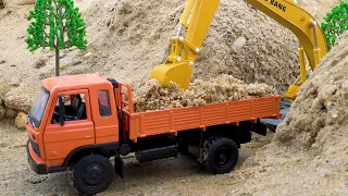 새로운 재미있는 이야기 모래에 자동차 장난감 굴착기 덤프트럭