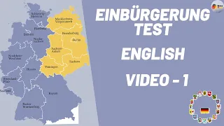 Einbürgerungstest in English| Video 1 : Questions 1-30 | Lebens in Deutschland | Orientierungskurs|