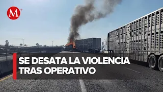 Enfrentamiento armado en Zapotlanejo genera bloqueos carreteros y quema de vehículos, en Jalisco