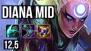 DIANA vs ANNIE (MID) | 6/0/3, 2.8M mastery, 500+ games, Dominating | NA Challenger | 12.5