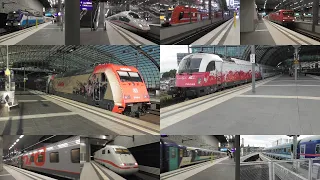 Trains at Berlin Hbf with ICE 1,2,3,4 & T, Eurocitys, night trains, Twindexx, Br112 and much more