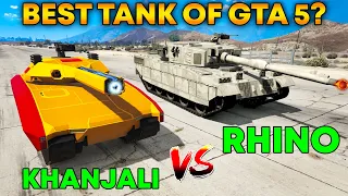 GTA ONLINE KHANJALI VS RHINO TANK ( WHICH IS THE BEST TANK ? )