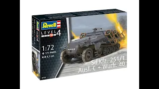 Sd kfz 251/1 Ausf C + Wurfr 40- германский транспортер. Обзор модели "Revell" в 1/72 масштабе.