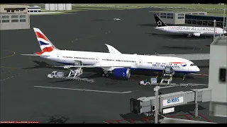 Newark Liberty Intl (KEWR) to London Heathrow Intl (EGLL) FSX QW British Airways B787-10 Ext. View